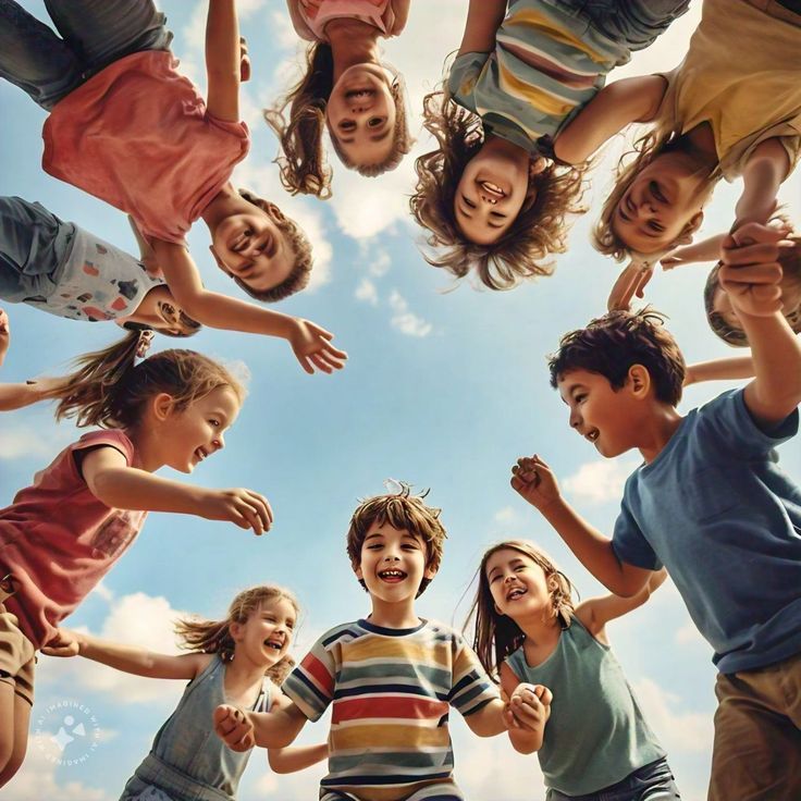 Volunteers teaching children